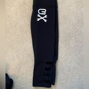 Black CycleBar tights with white cb skull